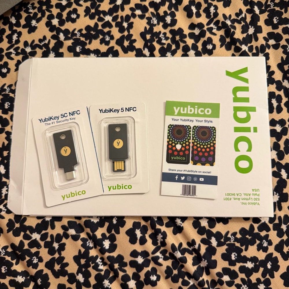 2 New Yubico YubiKey 5 NFC With Rainbow Color Yubikeys